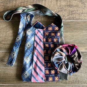 Purse Made Entirely from Ties + Matching Scrunchies — SKU 08157 “Tie Purse”
